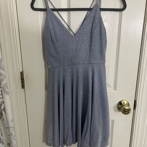 Windsor Shimmering Silver Homecoming Dress